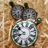 Green clock & earring 3D - sada