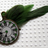 Flying green clock 3D