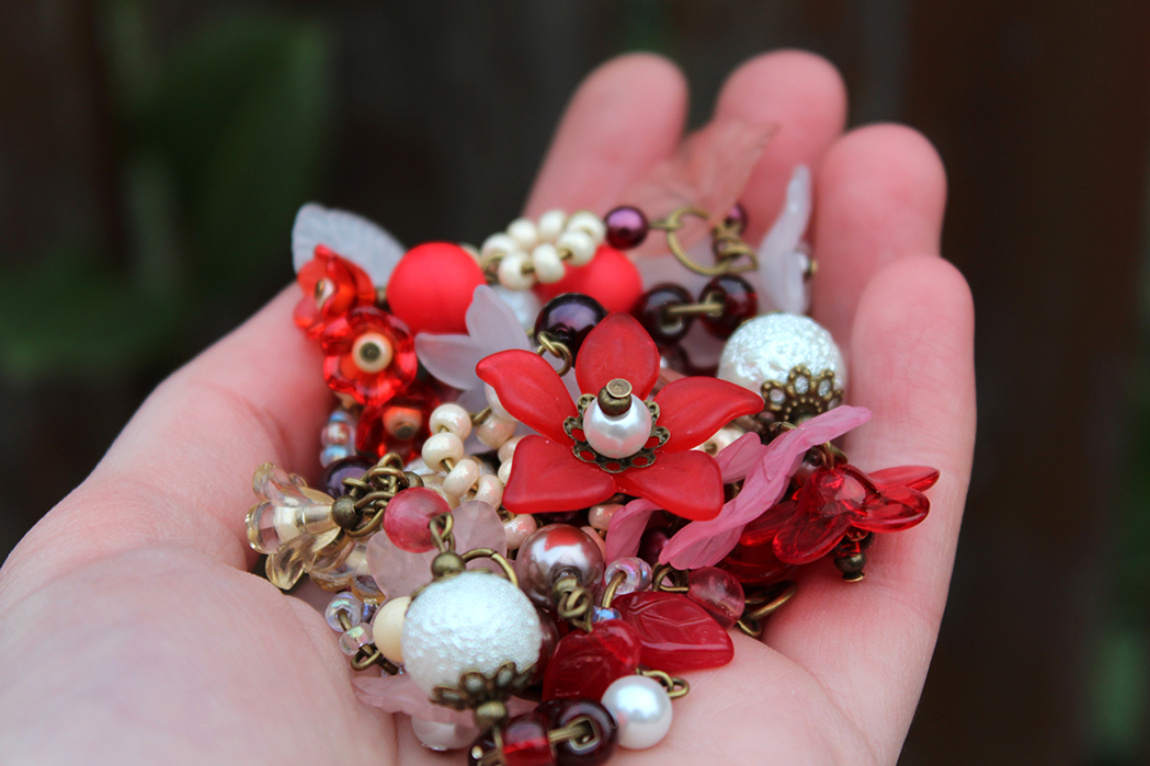 Dlouhé korále - "Jahody se šlehačkou"