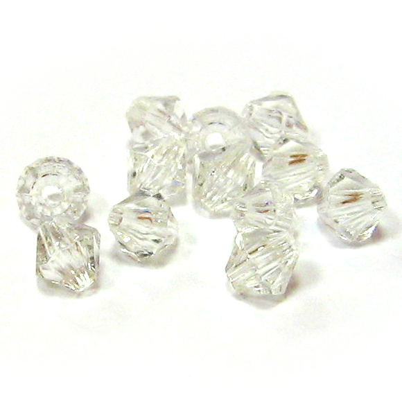 Akrylové bicony - 6 mm - 50 ks 