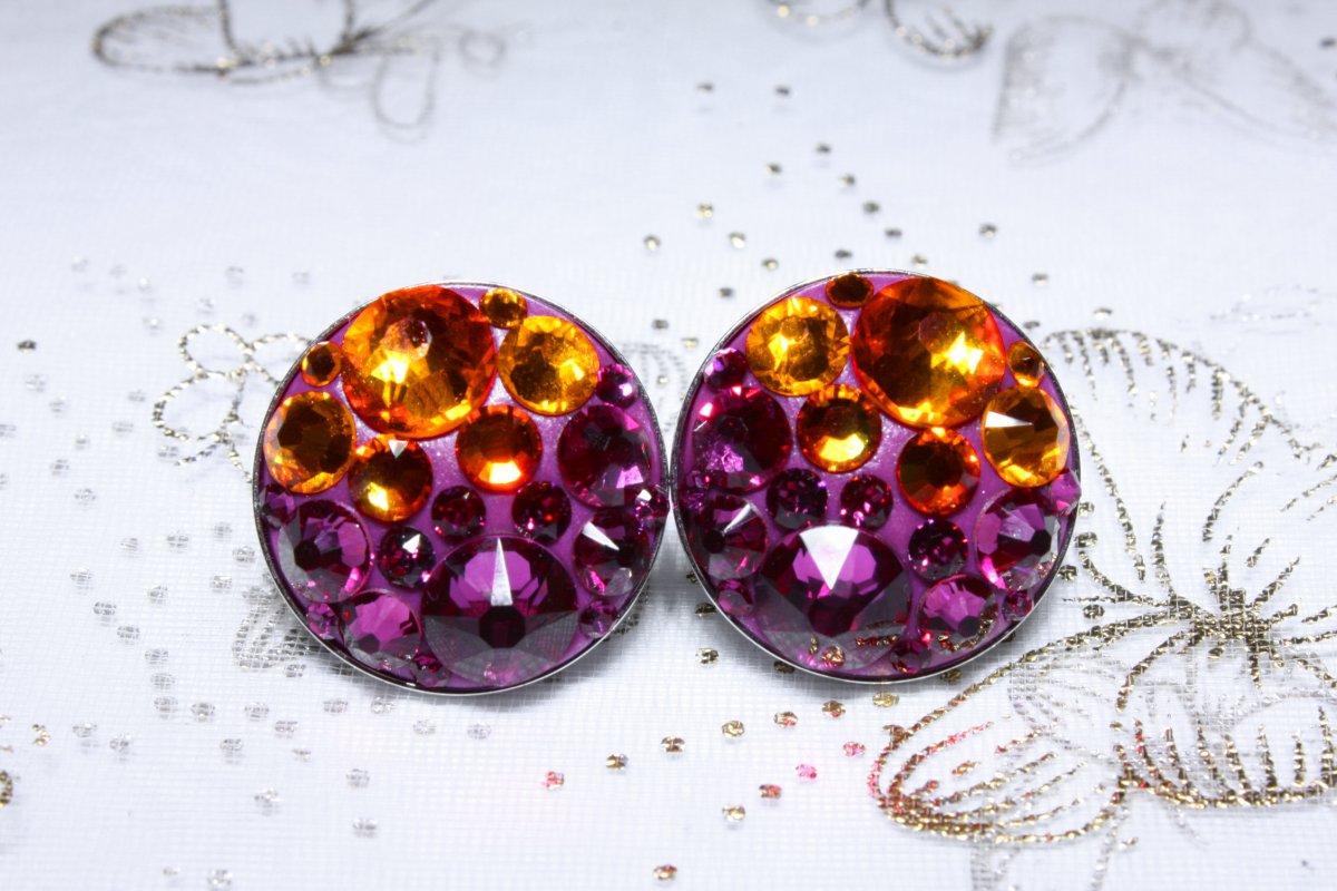 Oranžovo-růžové náušnice