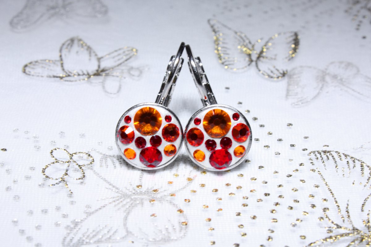 Oranžovo-červené náušnice