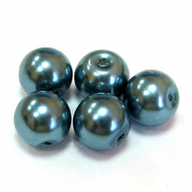 Perla vosková 8 mm - modrošedá - 10 ks
