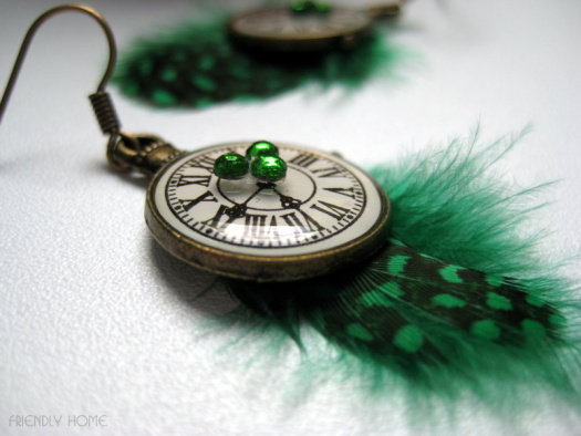 Green dangle earrings