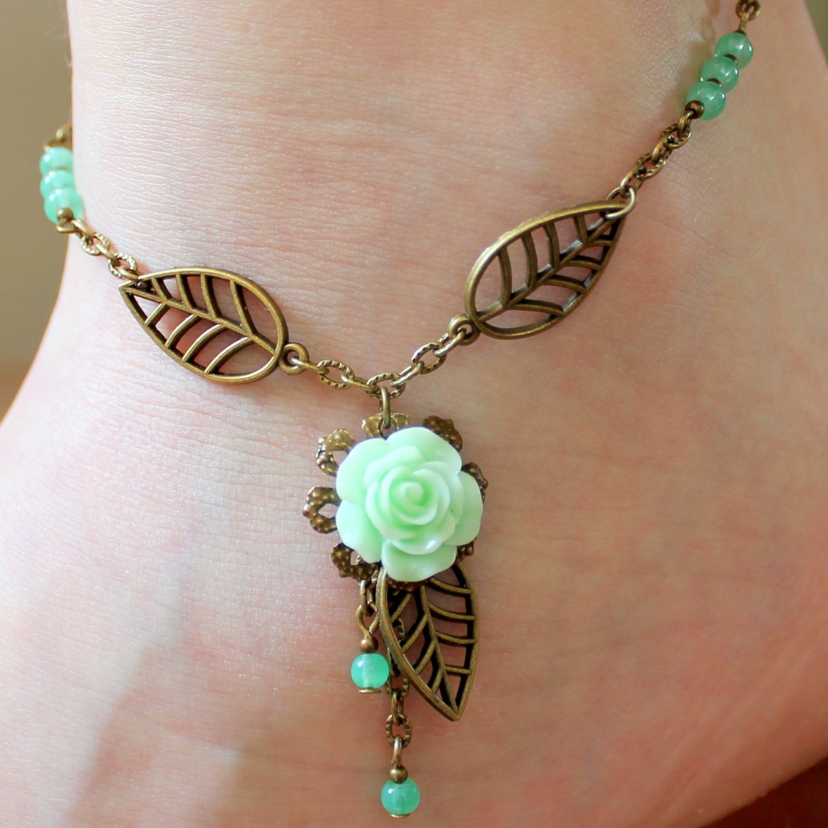 Růžička - řetízek na nohu