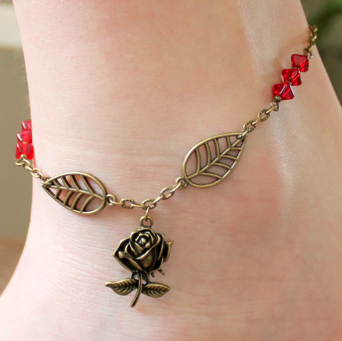 Růžička - řetízek na nohu