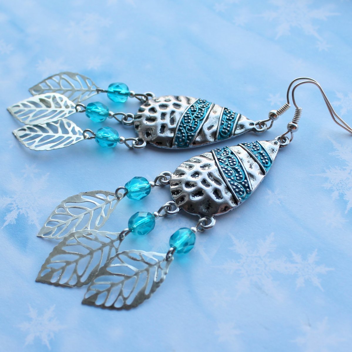 Zmrzlý vodopád - náušnice