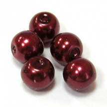 Perla vosková 6 mm - vínová - 20 ks