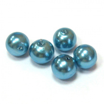 Perla vosková 6 mm - modrá - 20 ks
