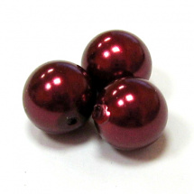 Perla vosková 12 mm - vínová - 5 ks