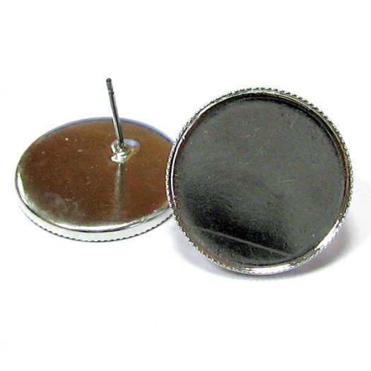 Bezniklové naušnice kolík - 20 mm - pár