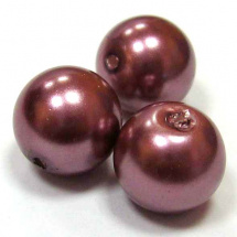 Perla vosková 10 mm - starorůžová - 10 ks
