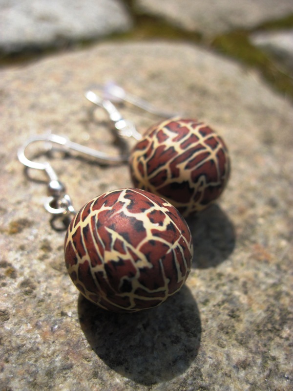 Náušnice kulaté s leopardím vzorem