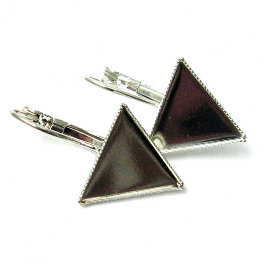 Bezniklové visací naušnice - trojuhelník - pár