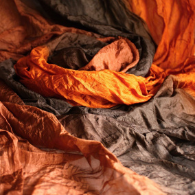 hedvábný pléd oranžovo-hnědý 180x90