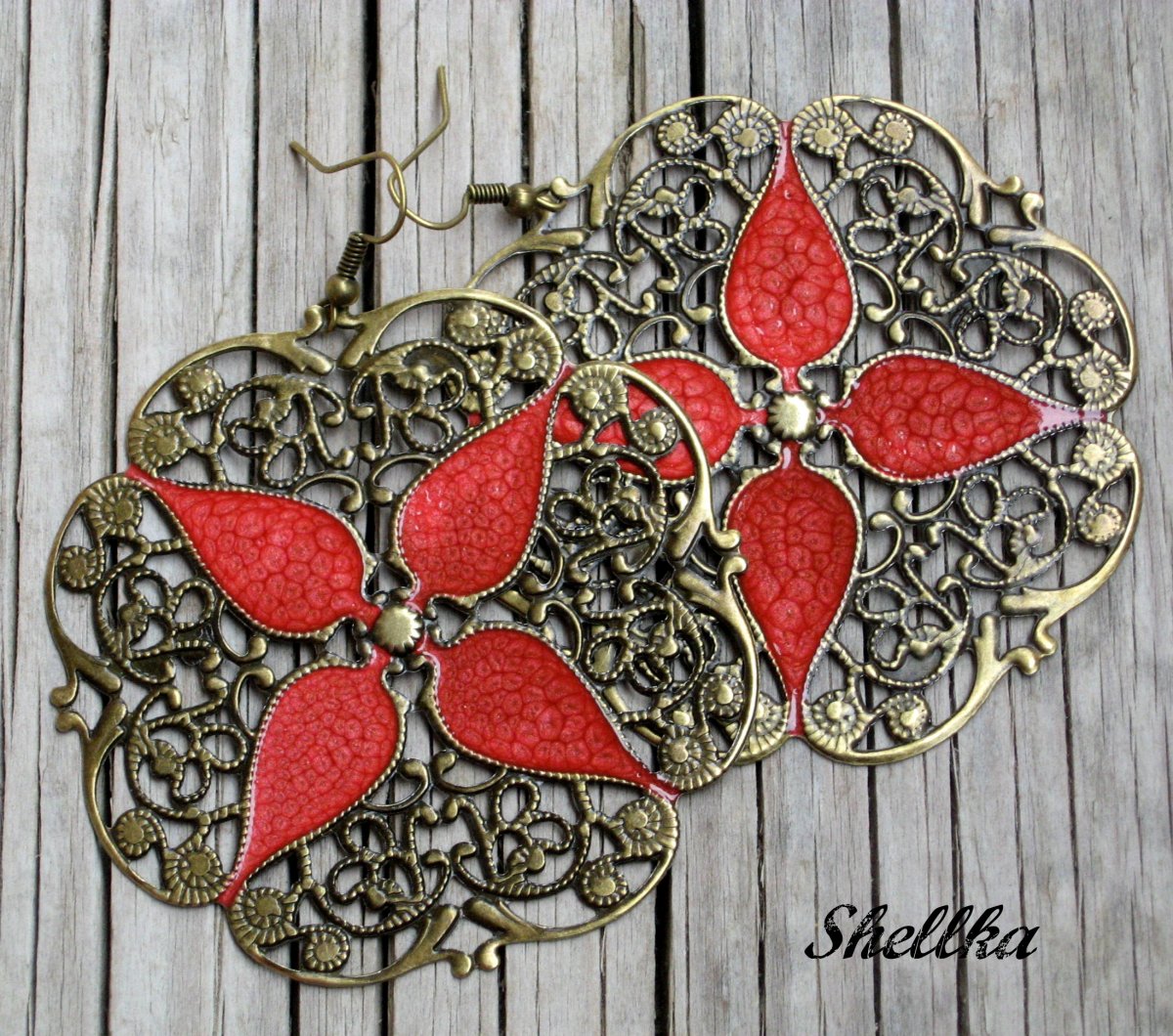 Náušnice ,,RED ORNAMENTS,,