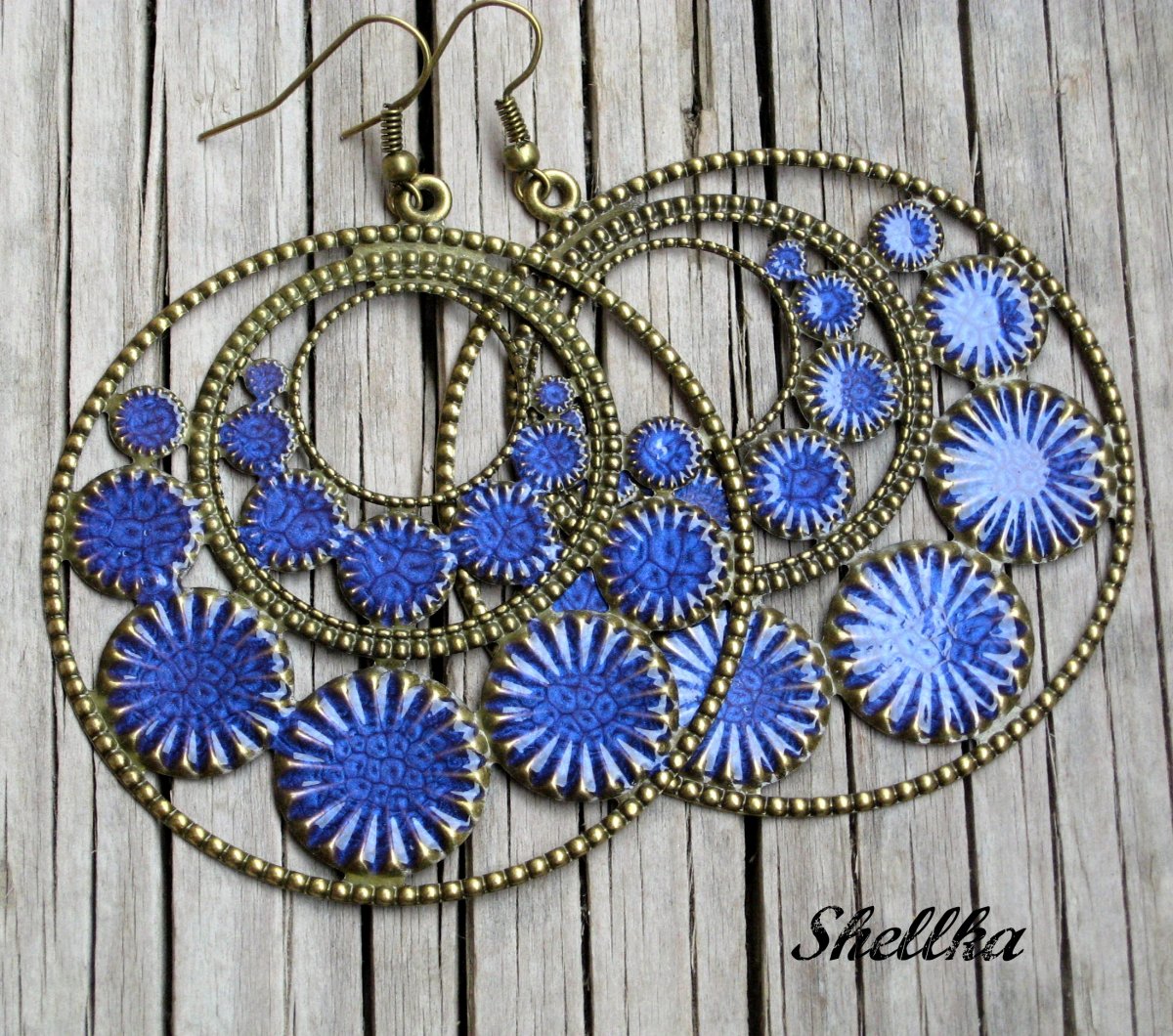 Náušnice ,,BLUE-PURPLE CIRCLES,,