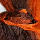 hedvábná šála hnědo-oranžová