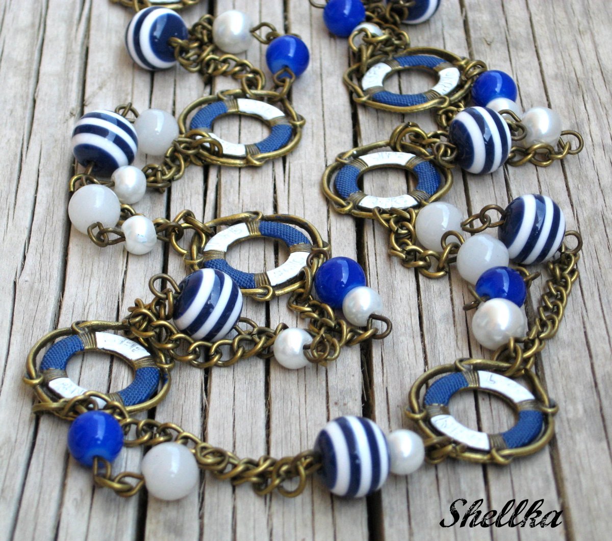 Náhrdelník ,,I LOVE THE SEA,, modrý