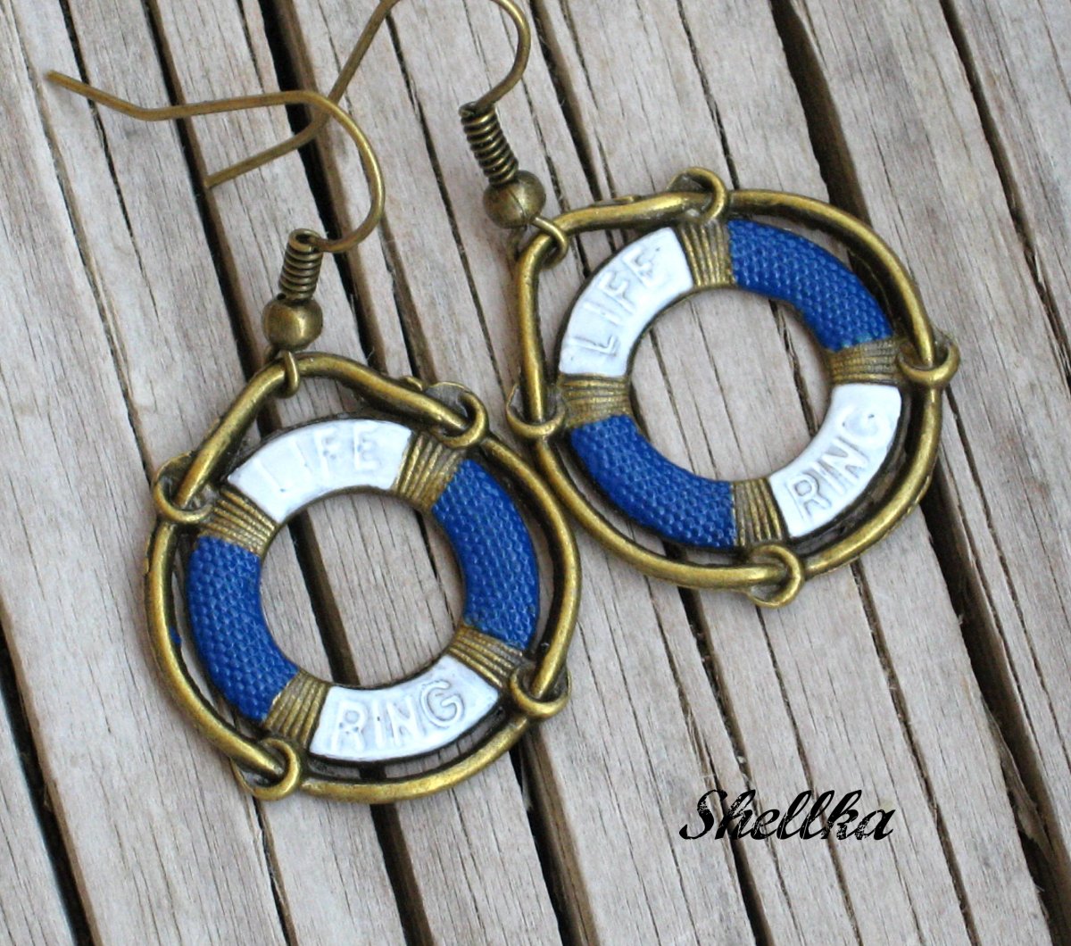 Náušnice ,,I LOVE THE SEA,, modré