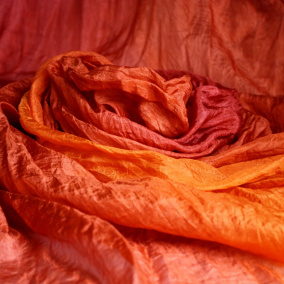 hedvábný pléd oranžovo-červený 180x90
