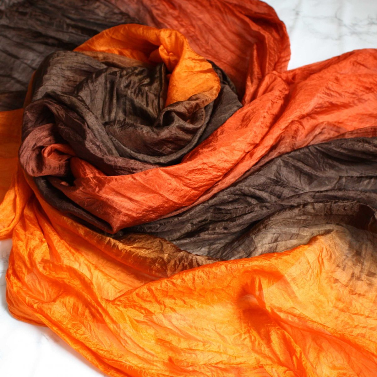 hedvábný pléd oranžovohnědo--červený 180x90