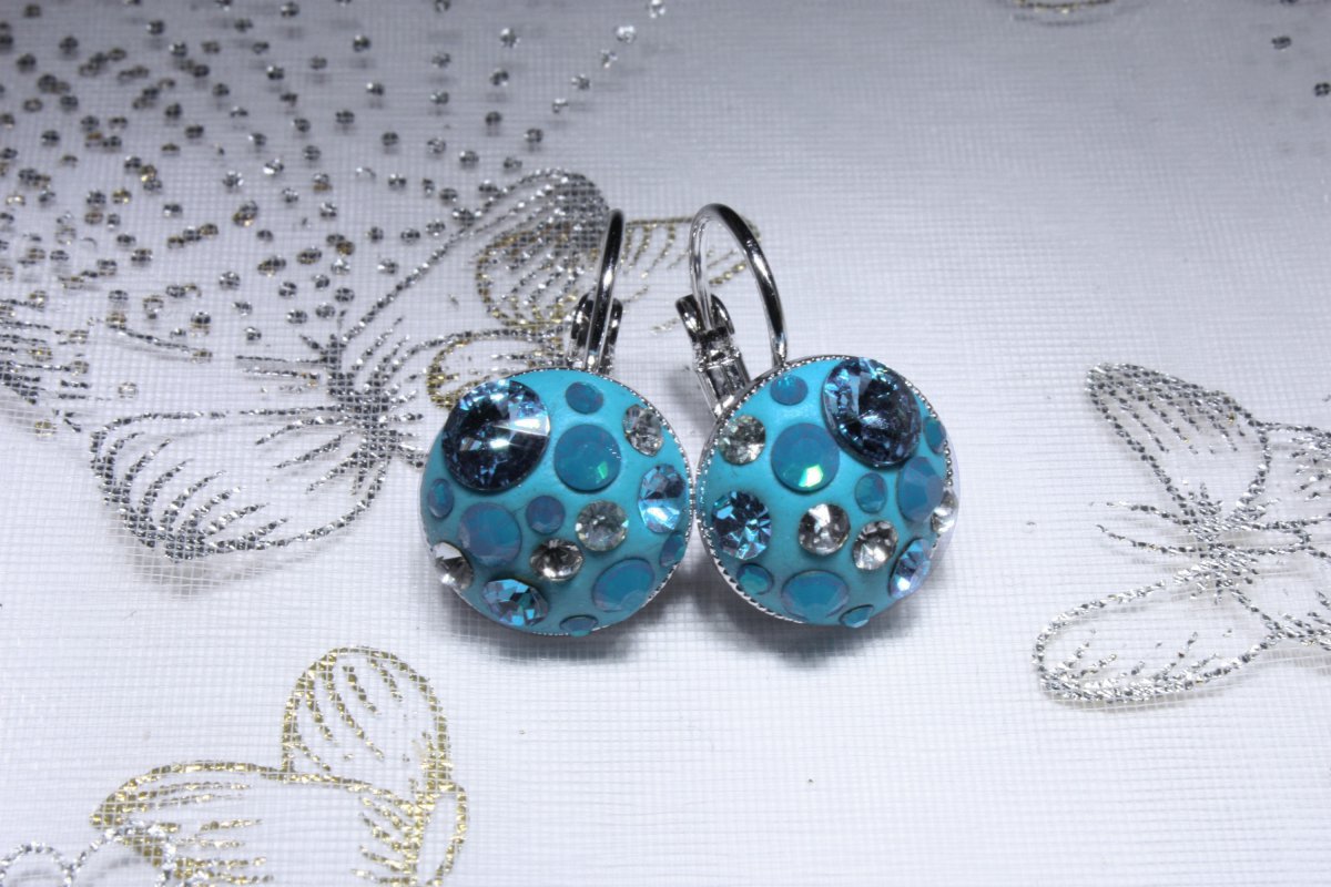 Tyrkysovo-matně modré náušnice