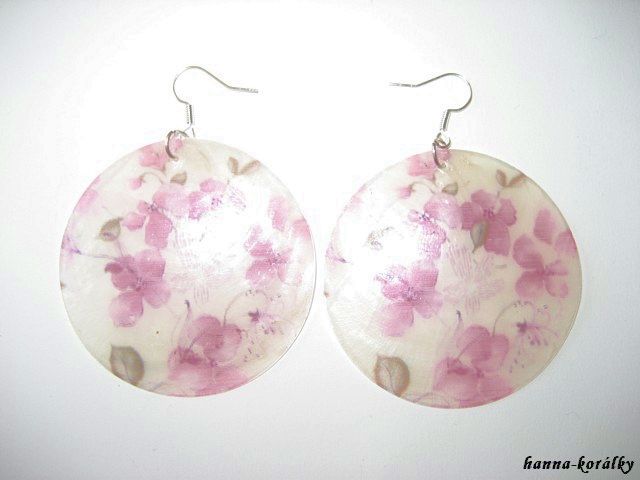 Náušnice - velké perleťové placky