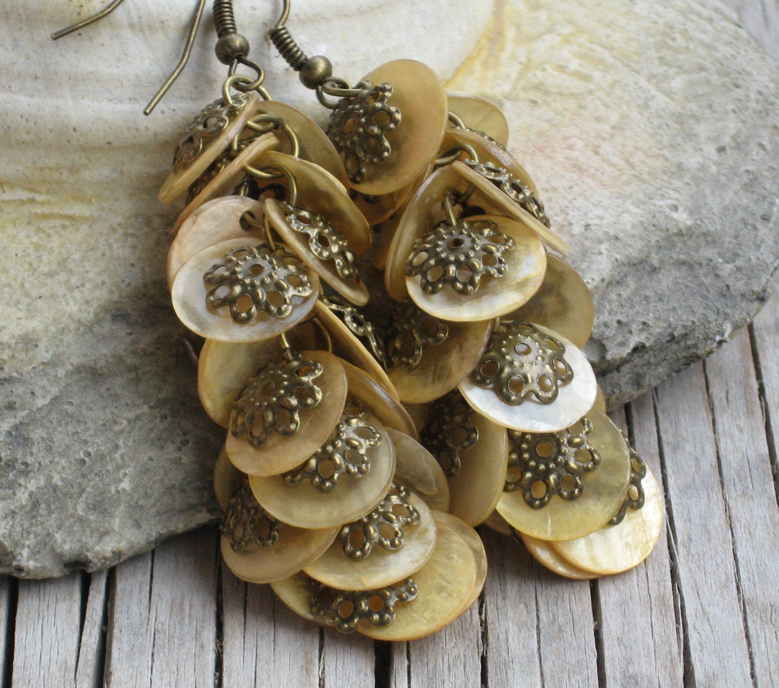 Náušnice penízkové s kaplíky 3