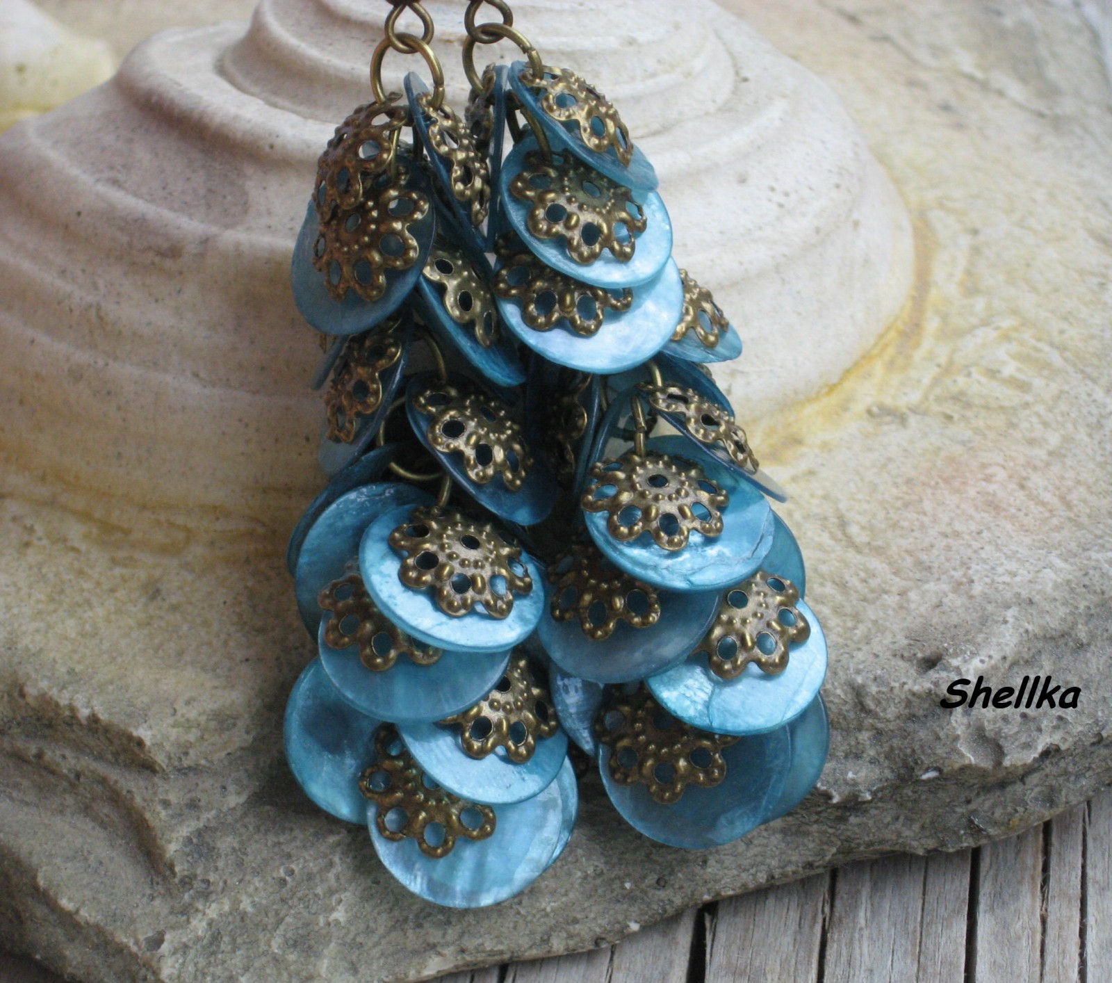 Náušnice penízkové s kaplíky 2