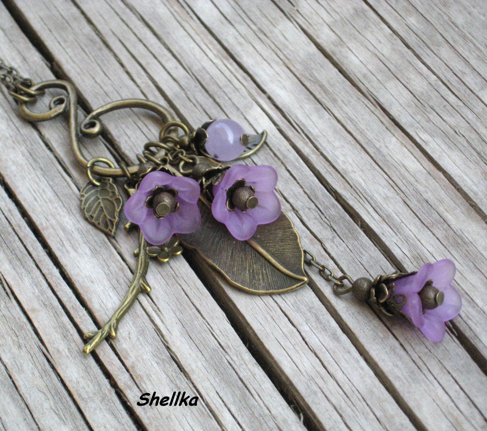 Náhrdelník ,,LUČNÍ ZVONKY,, fialové