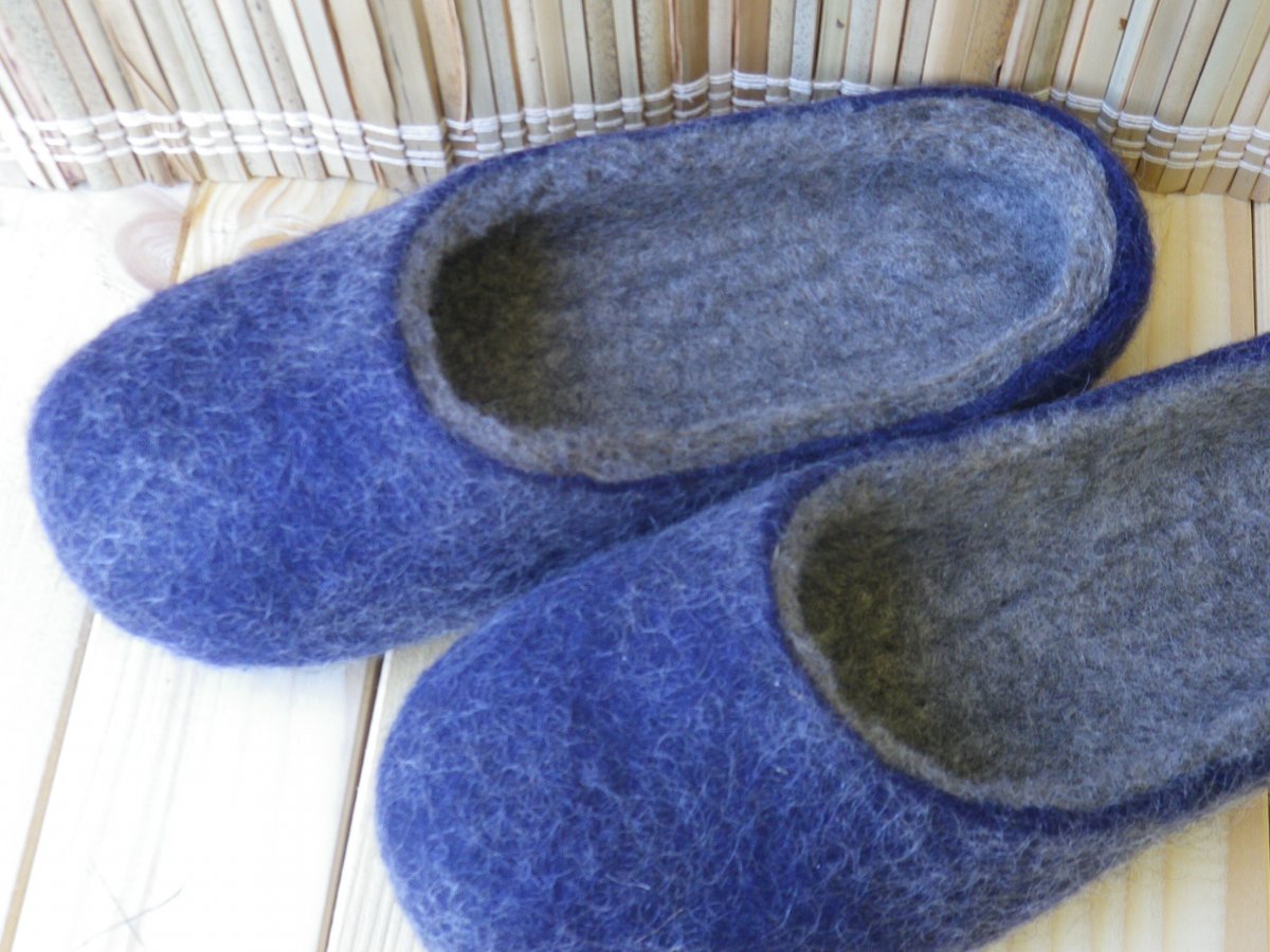 Papuče plstěné modré