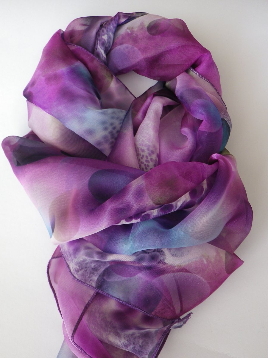 Šála šifonová- fialová