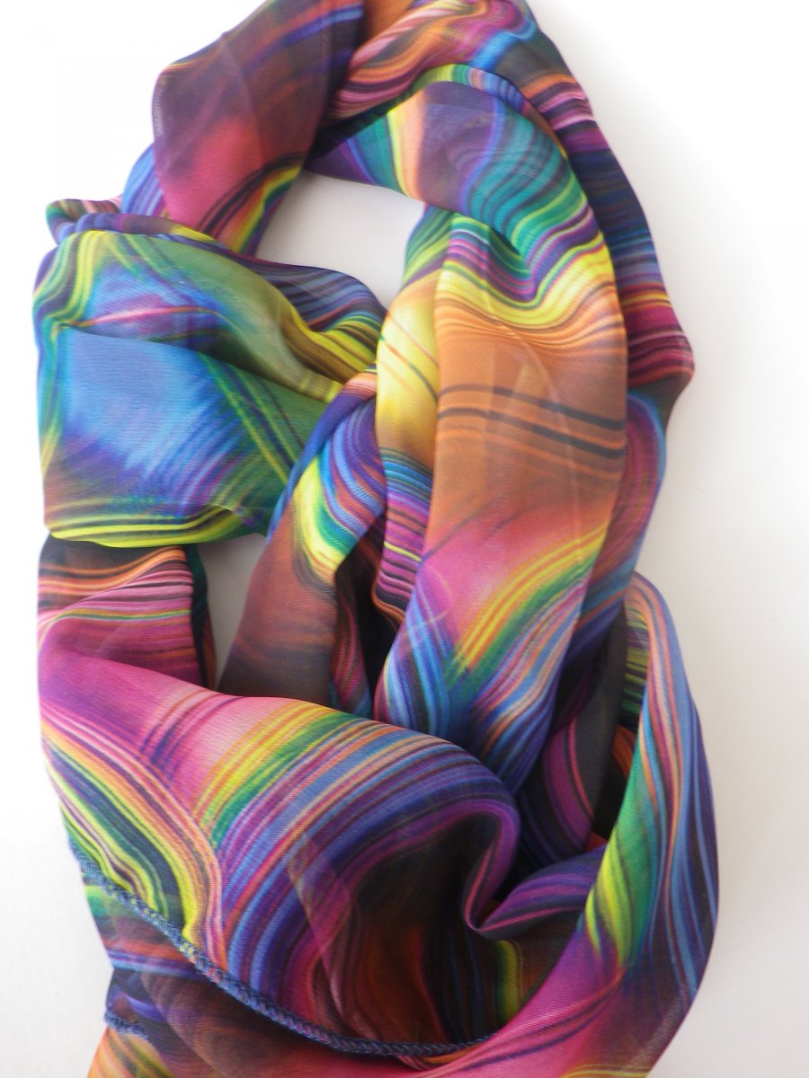 Šála šifonová- duha