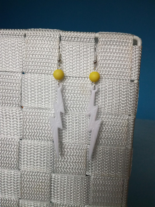 Bílé blesky - náušnice