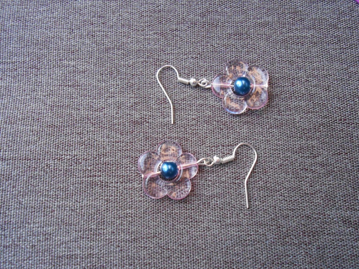 Náušnice kytičkové růžové (478/15)