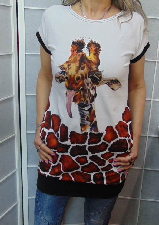 Tunika s kapsami - žirafa, velikost M (bavlna)
