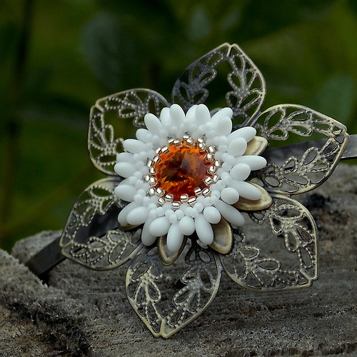 Kopretina Romantická - Swarovski...