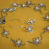 Náhrdelník - květy - chirurgická ocel - perleť55cm