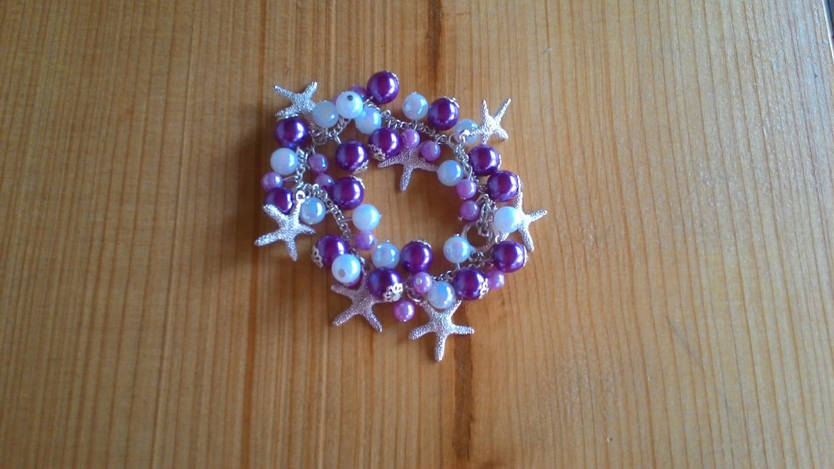 Náramek fialová + bílá (925/15)