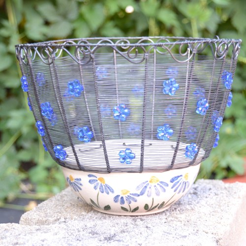 Drátovaná miska Květinová III.