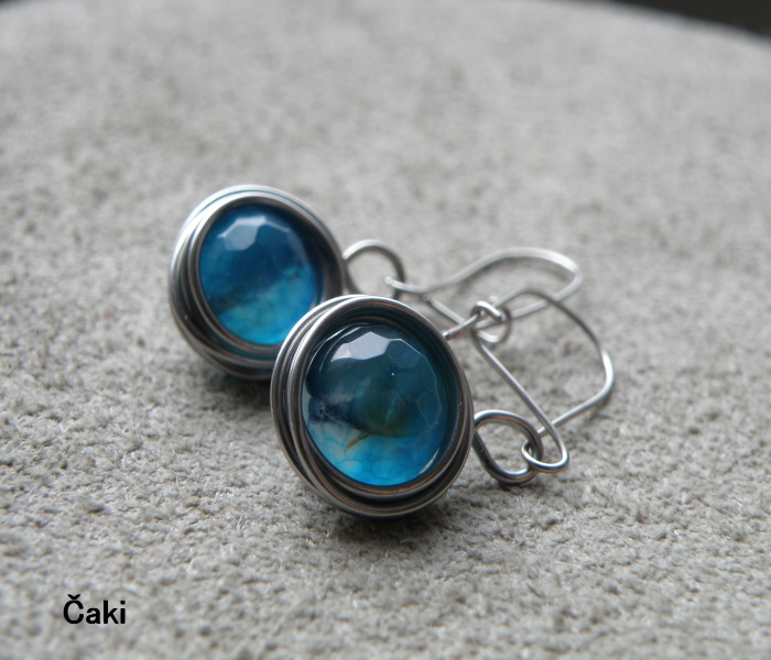 Naušnice-fasetový achát