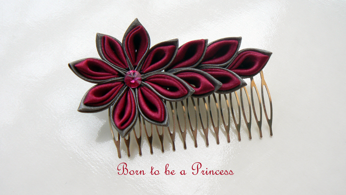 Hřebínek společenský kanzashi VII.