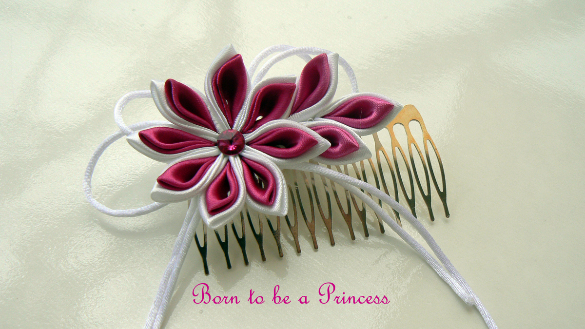 Hřebínek společenský kanzashi IV.