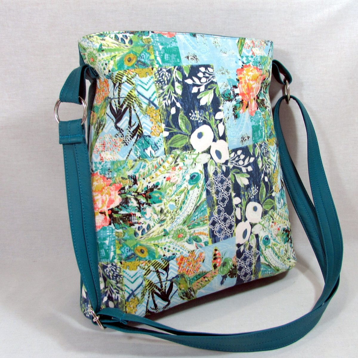 kabelka koláž modrá-ihned k odeslání