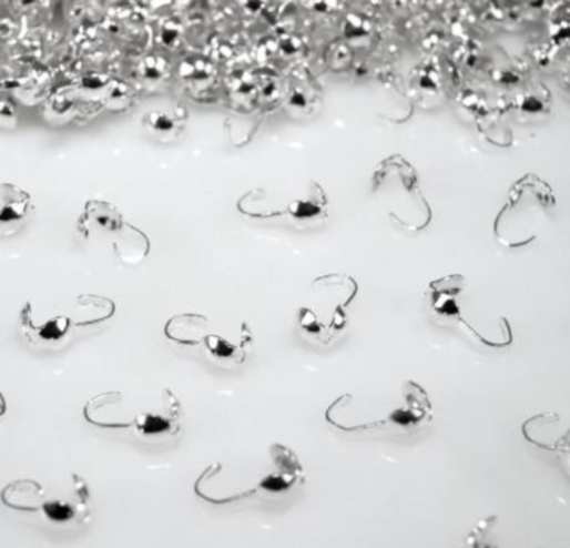 Kalota s háčkem 4mm - 20 ks - stříbrná