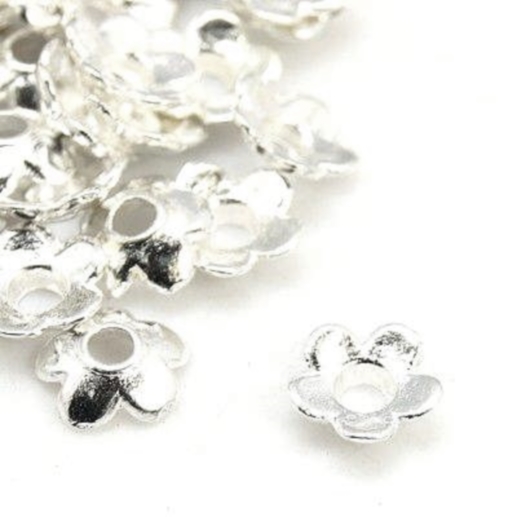 Kaplík 6,5 mm - stříbrný - 10 ks