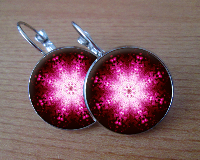 Karmínové - VISACÍ NÁUŠNICE 