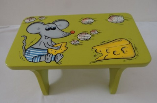 Dětská stolička-zelená-myška