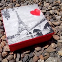 Dřevěná krabička - Láska v Paříži
